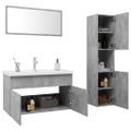 vidaXL Súprava kúpeľňového nábytku betónová sivá drevotrieska