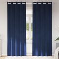 vidaXL Zatemňovacie závesy 2 ks Tmavomodrá 140 x 225 cm Zamat