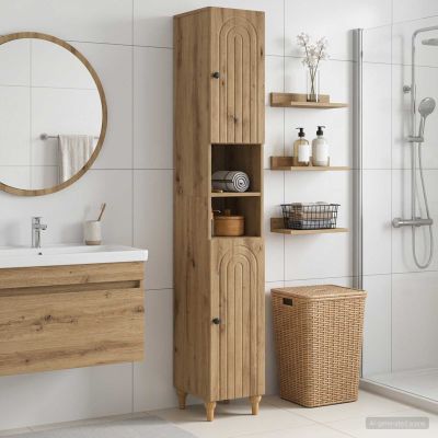 vidaXL Kúpeľňový kabinet s otvorenou poličkou ALKMAAR Dub artisan