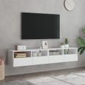 vidaXL TV nástenné skrinky 2 ks biele 80x30x30cm kompozitné drevo