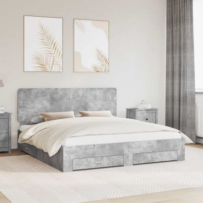 vidaXL Rám postele Betónová šedá 200 x 200 cm Kompozitné drevo