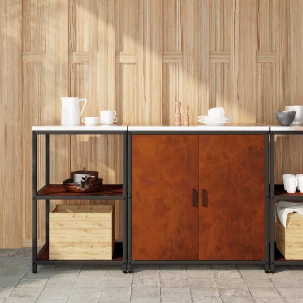 vidaXL Kuchynský úložný set HATTEM 2 pcs Hrdzavý Oceľ