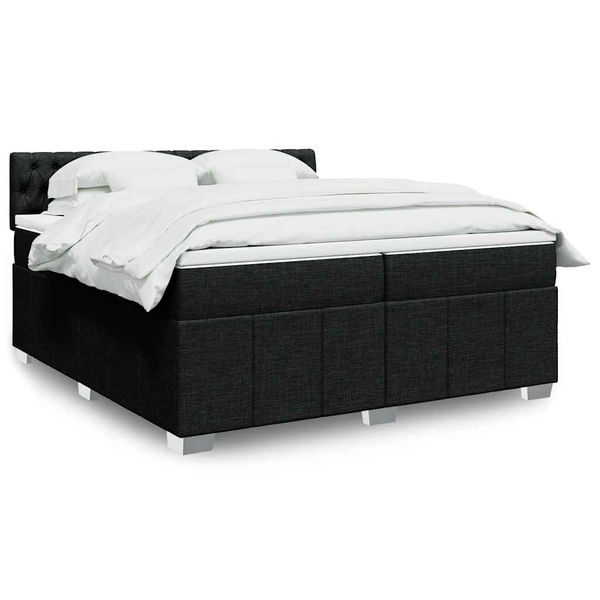 vidaXL Boxspring posteľ s matracom čierna 200x200 cm látka
