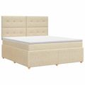 vidaXL Posteľ boxspring s matracom Krémová 140 x 190 cm Látka