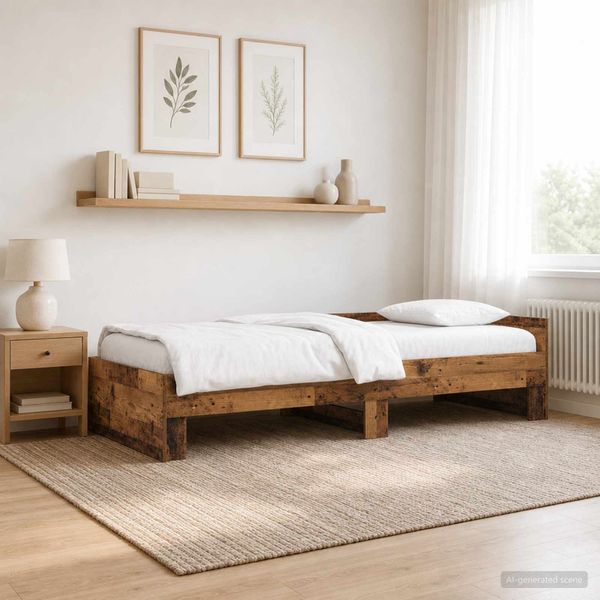 vidaXL Rám postele s čelom Staré drevo 80 x 200 cm Kompozitné drevo