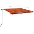vidaXL Voľne stojaca ručne zaťahovacia markíza 400x350cm oranžovohnedá