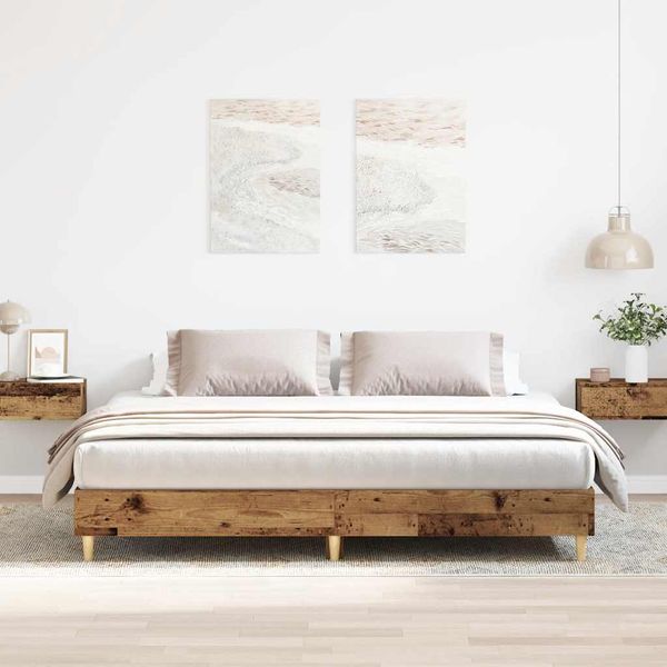 vidaXL Posteľný rám bez matraca staré drevo 180x200cm kompozitné drevo