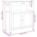 vidaXL Kuchynský vozík MONZA Čierna 84 x 40 x 88,5 cm