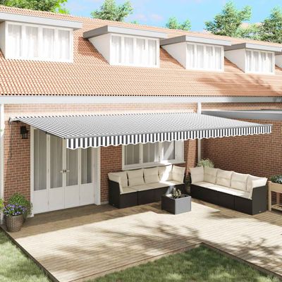 vidaXL Automatická zaťahovacia markíza antracitová a biela 600x300 cm