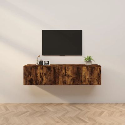 vidaXL Nástenné TV skrinky 2 ks dymový dub 80x34,5x40 cm