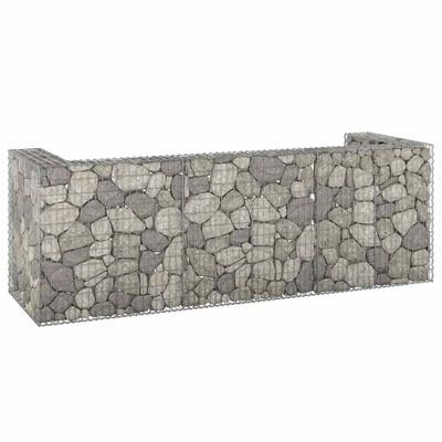 vidaXL Gabiónová stena na odpadkové koše, oceľ 325x100x110 cm