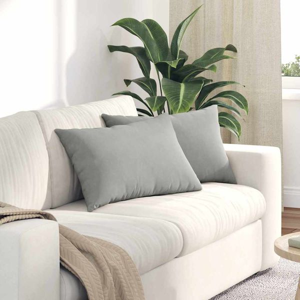 vidaXL Vankúše na pohovku 2 pcs Svetlosivá 60 x 40 cm látka