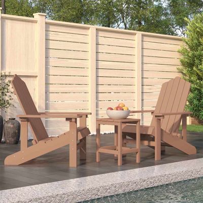 vidaXL Záhradná stolička Adirondack so stolíkom HDPE hnedá