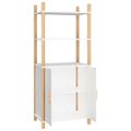 vidaXL Vysoká skrinka biela 60x40x141 cm spracované drevo