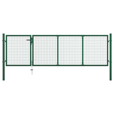 vidaXL Záhradná brána oceľová 350x100 cm zelená