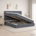 vidaXL Postel s úložným prostorem a matrací Tmavosivá 160 x 200 cm