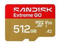 SanDisk Extreme Go - Pametová karta flash - 512 GB - A1 / Video Class V30 / UHS-I U3 - microSDXC UHS-I
