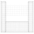 vidaXL Železný gabiónový kôš v tvare U s 2 stĺpmi 140x20x150 cm