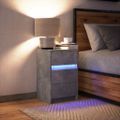 vidaXL Nočný stolík s LED svetlami betónovo sivý kompozitné drevo