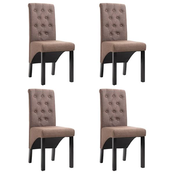 vidaXL Jedálenské stoličky 4 ks, hnedé, látka