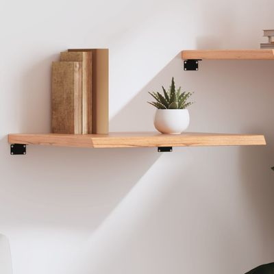 vidaXL Nástenná polica bledohnedá 60x50x(2-4) cm ošetrený masívny dub