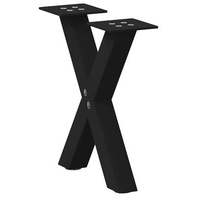 vidaXL Nohy konferenčného stolíka v tvare X, 2 ks, čierne, 37 x (30-31) cm, oceľové