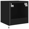 vidaXL TV nástenné skrinky s LED svetlami 2 ks čierne 40,5x35x40 cm
