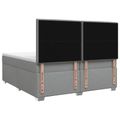 vidaXL Posteľ boxspring s matracom Svetlosivá 200 x 200 cm Látka
