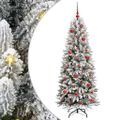 vidaXL Umelý vianočný stromček Biela 150 cm PVC a plast a oceľ a PE