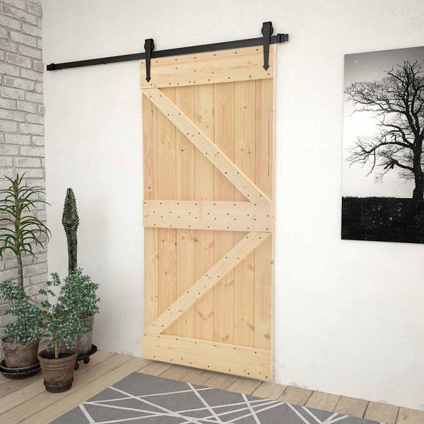 vidaXL Dvere NARVIK Prírodná 90 x 210 cm Masívne borovicové drevo