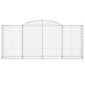 vidaXL Oblúkové gabionové koše 8 ks 300x50x120/140 cm pozink. železo