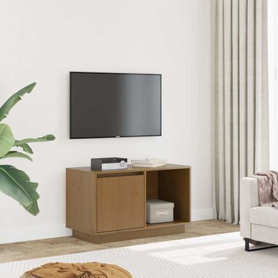 vidaXL TV skrinka medovo-hnedá 74x35x44 cm masívna borovica