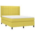 vidaXL Boxspring posteľ s matracom zelená 140x190 cm látka