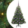 vidaXL Umelý vianočný stromček s 150 LED-i Zelená 120 cm PE a PVC