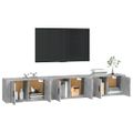 vidaXL Nástenné TV skrinky 3 ks betónovo-sivé 80x34,5x40 cm