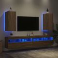 vidaXL TV nástenné skrinky s LED svetlami 2 ks dub sonoma 30,5x35x70cm