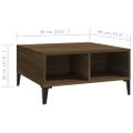 vidaXL Konferenčný stolík hnedý dub 60x60x30 cm drevotrieska