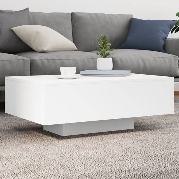 vidaXL Konferenčný stolík s LED svetlami biely 85x55x31 cm