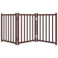 vidaXL Brána pre psa skladacia 3 panely 150 cm masívne jedľové drevo