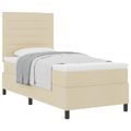 vidaXL Posteľ s pružinovým rámom s matracmi Krémová 90 x 200 cm látka