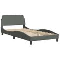 vidaXL Rám postele Dover tmavosivý 100x203 cm látka