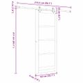 vidaXL Posuvné dvere Biela 83 x 211 cm Masívne borovicové drevo a sklo
