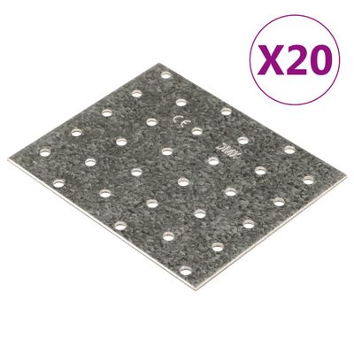 vidaXL Dierované plechy 20 ks 2 mm 120x100 mm pozinkovaná oceľ