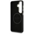 Puzdro Guess Saffiano Peony Embossed Ring MagSafe pre Samsung Galaxy S26 Plus čierne