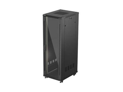 19'' Voľne stojúca racková skriňa 37u/600x800 (flat pack) s presklenými dverami čierna lanberg