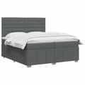 vidaXL Posteľ boxspring s matracom Tmavosivá 200 x 200 cm Látka