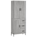 vidaXL Vysoká skrinka sivý dub sonoma 69,5x34x180 cm spracované drevo