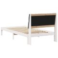 vidaXL Rám postele s čalúneným čelom Biela 100 x 200 cm
