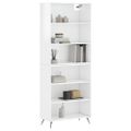 vidaXL Vysoká skrinka lesklá biela 69,5x32,5x180 cm kompozitné drevo
