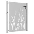 vidaXL Záhradná brána 100x125 cm, oceľ Corten, dizajn s trávou
